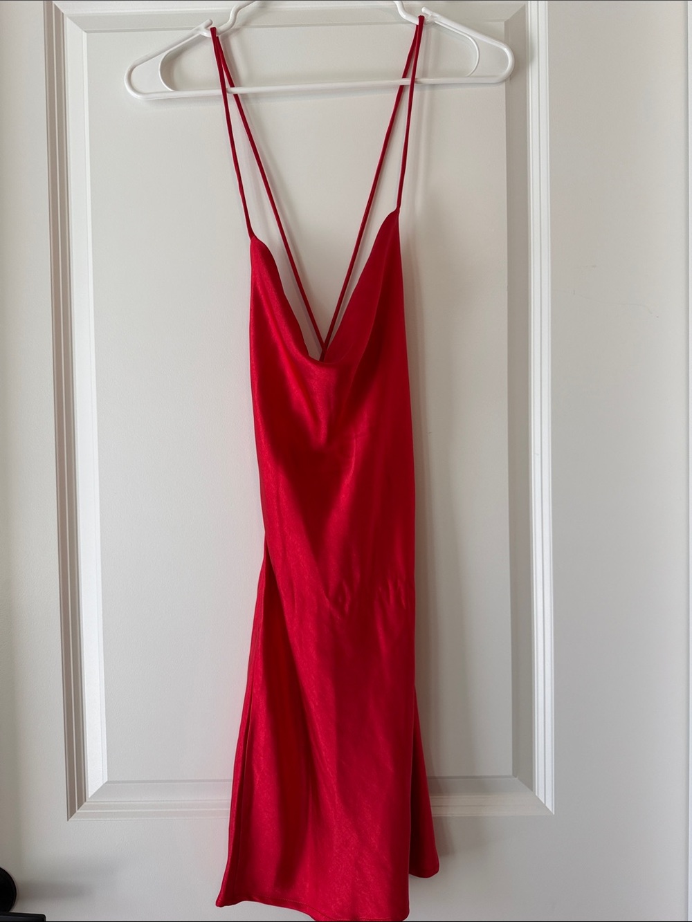 Whitefox Red Satin Slip Dress